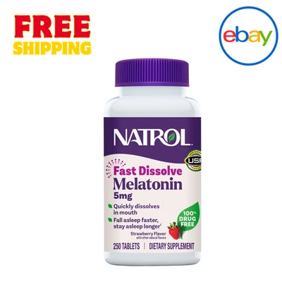 Natrol Melatonina 5 mg Disolución Rápida - 250 Comprimidos Foto 1 de 3