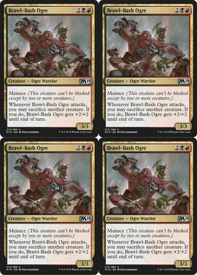 4x MTG 2018 BRAWL-BASH OGRE M19 - WARRIOR CREATURE UNCOMMON MAGIC CARD x4 copies - Image 1 of 2