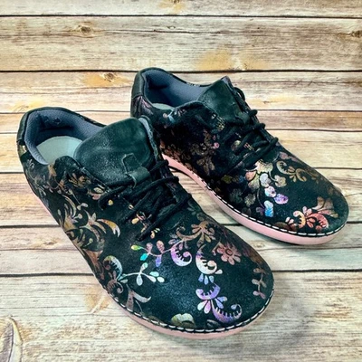 Туфли спортивные женские Alegria черные розовые Essence королевская красота металлик цветочный узор 8 - Изображение 1 из 4