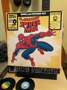The Amazing Spider Man Book and Record Set LP 1977 Peter Pan Marvel Comic BR-615 - Picture 1 of 2