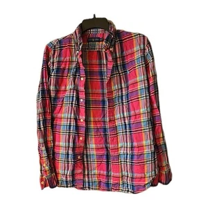 Ralph Lauren Pink Plaid Classic Long Sleeve Button Down Shirt Girls Size 12 - Picture 1 of 5