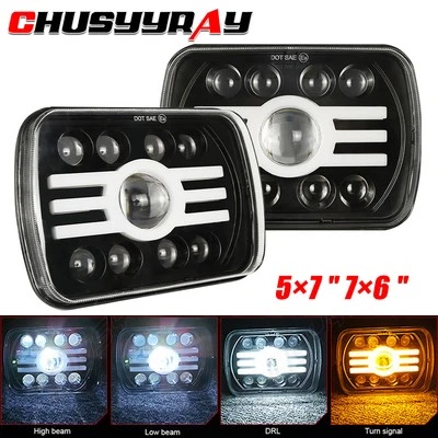 Par de faros LED 7x6 5x7 pulgadas alto/bajo A+ para camioneta de carga Chevy Express 1500 2500 Foto 1 de 4