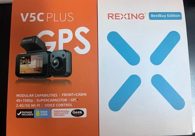 Rexing V5C BBYV5C 3” 4K Dual Dash Cam with Dual Band WiFi GPS 3048 - Image 1 of 4