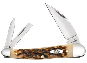 Case xx Knives Seahorse Whittler Peachseed Amber Bone 30094 Carbon Steel Knife - Picture 1 of 4
