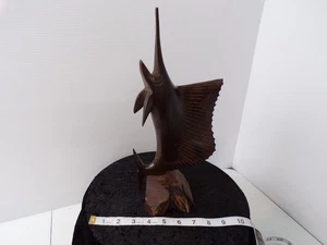 Vintage Ironwood Swordfish Marlin 12” Hand Carved Sculpture 80s - Picture 1 of 10