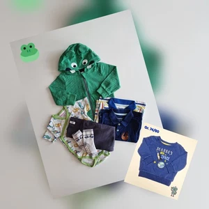 ♥️ Baby Kleidungspaket Gr. 74-80 Set Kinder Kleidung Monster Jacke Polo Body ... - Bild 1 von 6