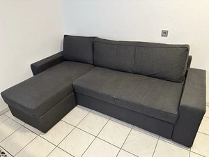 # L-Form Sofa in Anthrazit mit Schlaffunktion, Top Zustand # - Bild 1 von 12