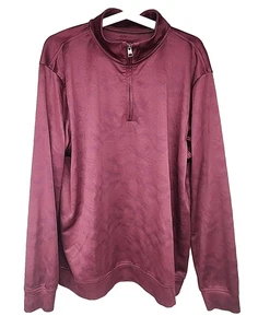 Oxford Uomo 1/4 Zip Pullover Giacca Camicia Taglia 2XL - Marrone - Foto 1 di 7