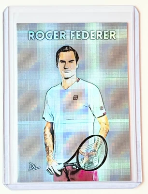 Tarjeta refractor Roger Federer edición limitada firmada por artista “Tennis Legend” 1/1 Foto 1 de 2