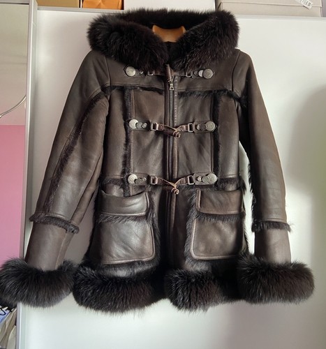 Cappotto Prada pelle di pecora cappotto corto come nuovo taglia IT 42 36 AzA 48 L 69 alto NP