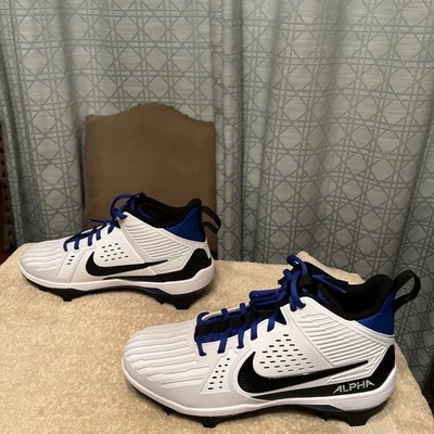 Nike Alpha Menace Strong Men's Football Cleats II5139-101 White Blue Size 9 New - Image 1 of 4