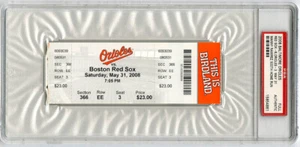 BIGLIETTO MANNY RAMIREZ 500° Home Run incapsulato Boston Red Sox Orioles PSA/DNA - Foto 1 di 2