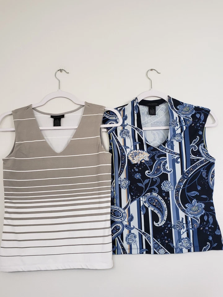 (A5) Camiseta sin mangas elástica vintage años 90 Y2K The Limited para mujer talla S cachemira EE. UU. Foto 1 de 4