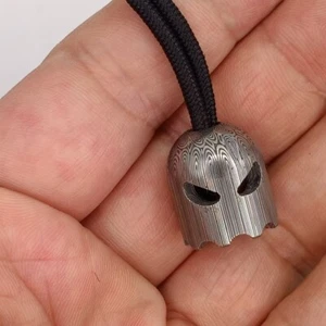 1PC Damascus Knife Paracord Lanyard Bead Necklace Bracelet Pendant EDC Bead - Picture 1 of 12
