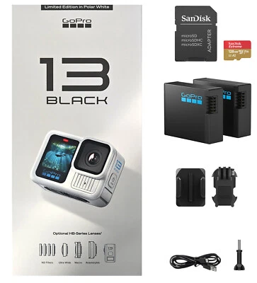 GoPro Limited Edition HERO13 Black-Polar White+GoPro Battery+128GB M-Card Bundle - Image 1 of 4