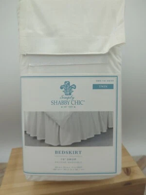 Falda Cama Simply Shabby Chic Doble Blanca 15" Caída Cabaña Estilo Granja Foto 1 de 4