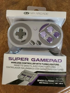 (2)My Arcade Super Gamepad Wireless Controller w Turbo Feature for SNES Wii WiiU - Picture 1 of 2