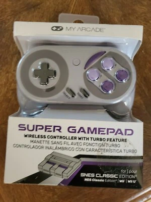 (2)My Arcade Super Gamepad Wireless Controller w Turbo Feature for SNES Wii WiiU - Image 1 of 2
