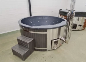 Hot Tub Acryl Badefass 200 cm mit Holzofen Whirlpool Badezuber - Bild 1 von 5