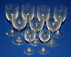 Antique Edwardian Etched Set 9 Floral Swag Various Sherry & Liqueur Glasses,