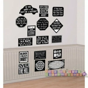 OVER THE HILL VINYL CUTOUT SET (16pc) ~ Birthday Party Supplies OTH Wall Decor - Picture 1 of 1