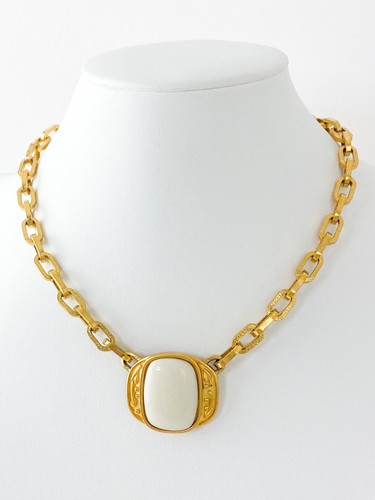 SAINT LAURENT (YSL) COLLANA YSL YVES SAINT LAURENT CATENA VINTAGE BIANCA GRIPOIX