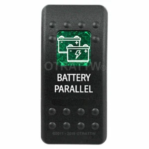 OTRATTW Carling Tech Contura II Rocker Switch, BATTERY PARALLEL, GREEN LENS - Bild 1 von 5
