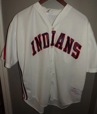 Camiseta retro Cleveland Indians CCM, MLB, XLB adulto, color blanco Foto 1 de 4