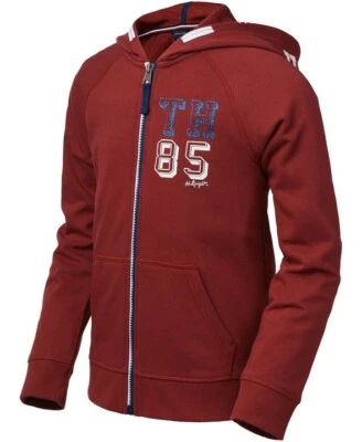 TOMMY HILFIGER BIG GIRLS ZIP-UP HOODIE - UK SIZE 6 JUNIOR - COLOUR RED - B/NEW - Image 1 of 4
