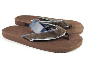 Club Room Men's Flip Flops Brown Plaids Suede ELM4326BP Size M - Bild 1 von 5