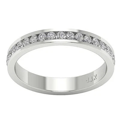 Channel Set Stackable Eternity Ring I1 G 0.90 Carat Round Diamond 14K Solid Gold - Image 1 of 4