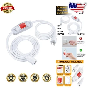 16.4 FT LED Switch Extension Cord - Heavy-Duty Waterproof Design for All-Weather - Picture 1 of 8