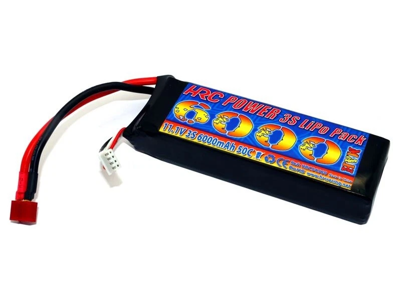 HRC LiPo Akku 6000mAh 3S 11,1V 50C/100C mit T-Stecker - HRC04360D - Bild 1 von 1