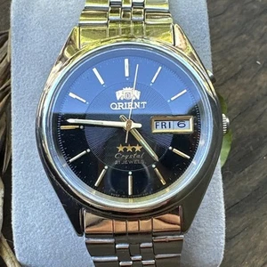 ORIENT Watch 3 Star Crystal Automatic 21 Jewels Vintage Stainless Steel Japan - Picture 1 of 23