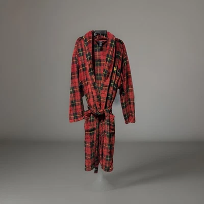 POLO RALPH LAUREN Microfiber Plush Shawl Collar Robe Plaid Size L/XL Holiday - Image 1 of 4