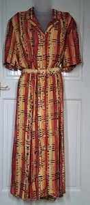 Short Sleeve Tea Dress By First Avenue Size 20 Fad 1980s Full Button Front Dress - Picture 1 of 18