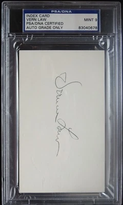 PSA/DNA Vern Vernon Law Signed Auto Autograph Index Card Pirates PSA 9 - Image 1 of 3