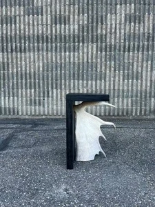 Stag T Stool/Nightstand Custom Handmade With Plywood & Alaskan Moose Antler - Picture 1 of 5