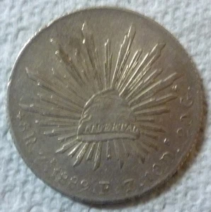 1889 Zs FZ - MEXICO - 8 REALES - ZACATECAS - SILVER CROWN - HIGH GRADE - Picture 1 of 3