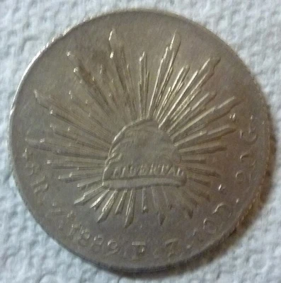1889 Zs FZ - MÉXICO - 8 REALES - ZACATECAS - CORONA DE PLATA - ALTA CALIDAD Foto 1 de 3