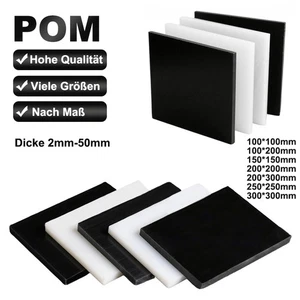 POM Kunststoffplatte Polyoxymethylen Kunststoff Platte 2-50mm Dicke Weiß Schwarz - Picture 1 of 10