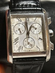 OROLOGIO AL QUARZO RAYMOND WEIL RETRO SVIZZERO CRONOGRAFO TANK Need TLC - Foto 1 di 19