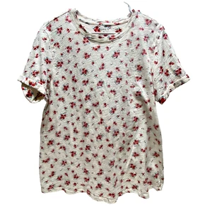 Camiseta Torrid Para Mujer Talla 0 Estampado Floral Calce Relajado Manga Corta Cuello Redondo Usada en Excelente Condición - Imagen 1 de 7