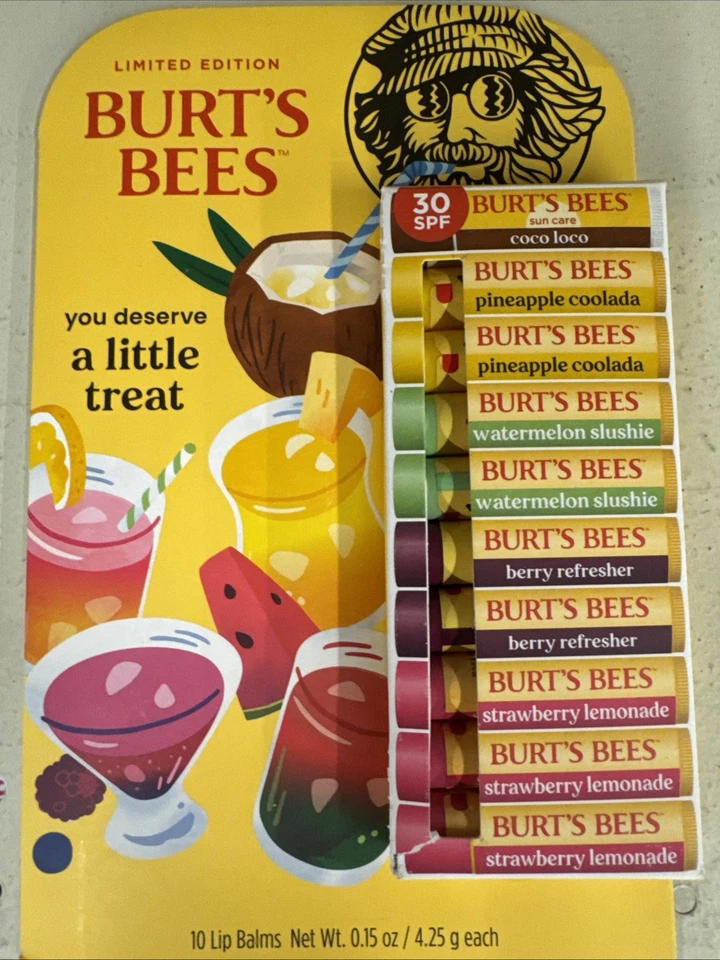 Pack de 10 bálsamos labiales inspirados en bebidas Burt’s Bees edición limitada Foto 1 de 2