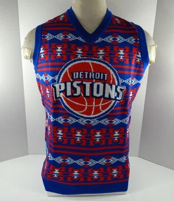 Men's Detroit Pistons Authentic Red Sweater Vest Ugly Sweater Christmas NWT M 0S - Image 1 of 4