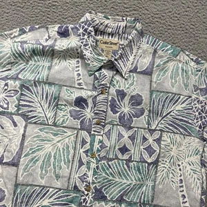 Cooke Street Hawaiian Shirt Mens XL Blue Tropical Beach Dad Honolulu Cotton - Picture 1 of 8