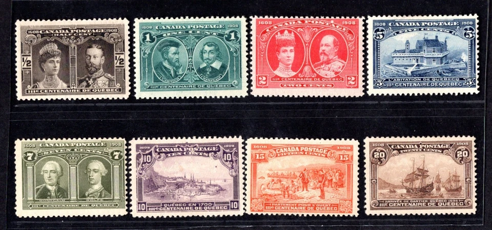CANADA 1905 QUEBEC CENTENARY SCOTT #96-103 MINT HINGED FRESH COLORS - Image 1 of 2