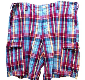 .Polo Jeans Ralph Lauren . Cargo Shorts vorne flach mehrfarbig Baumwolle kariert Herren 42 - Bild 1 von 12