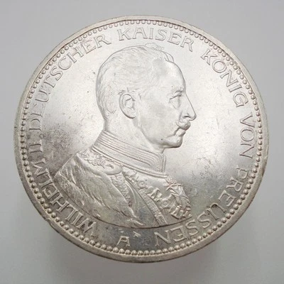 5 Mark 1914 Wilhelm II Deutscher Kaiser in Uniform Vorzüglich / Stempelglanz - Bild 1 von 2