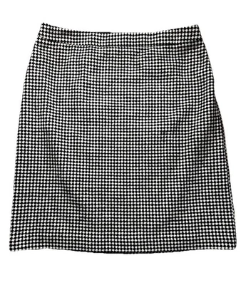 NUEVA Falda Talbots Para Mujer Mezcla de Lana Blanco y Negro Cuadros Línea A Talla 12 Foto 1 de 4